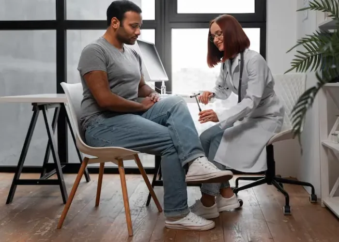 Healthcare provider conducting a clinical evaluation with a patient for adjustment disorder in Katy, Texas
