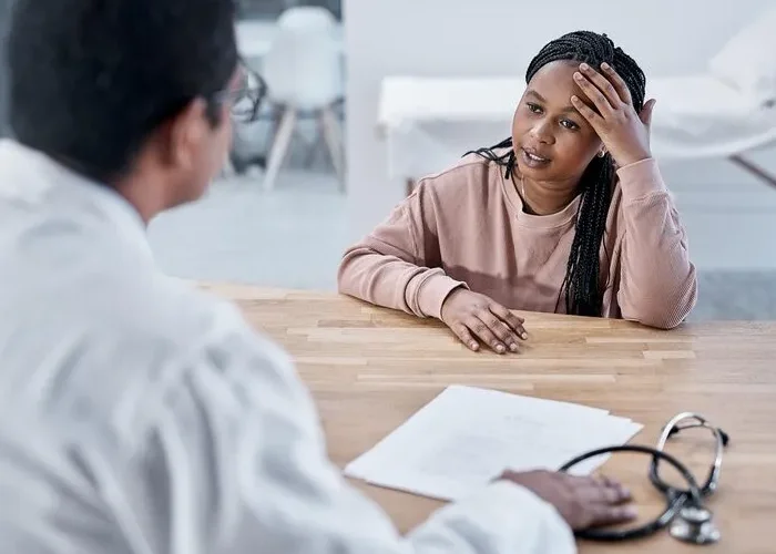 Patient meeting with a psychiatric provider for a bipolar disorder evaluation in Katy, Texas